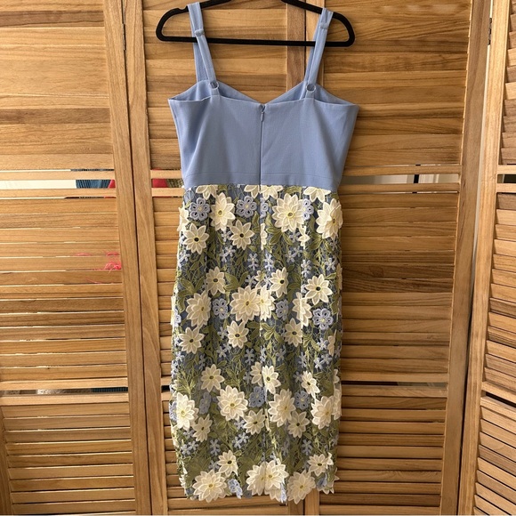 Dress the Population Blue and White Floral Pencil Skirt Ellina Dress size M - Picture 5 of 7